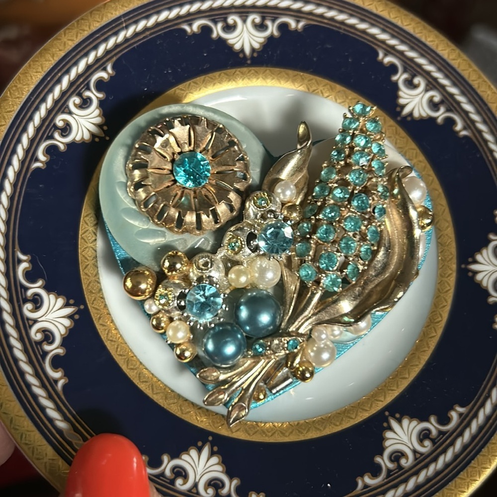 Vintage Jeweled Turquoise Heart